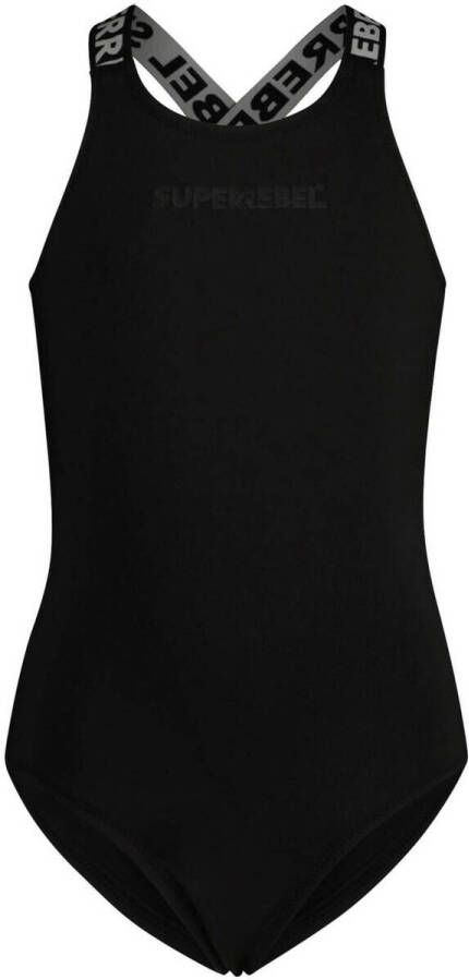 SuperRebel badpak Venice zwart Meisjes Gerecycled polyester (duurzaam) 152