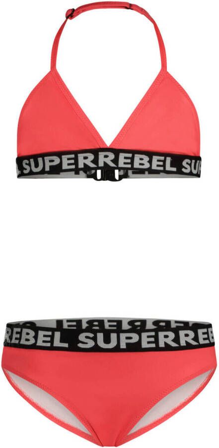 SuperRebel triangel bikini Isla rood Gerecycled polyester Meerkleurig 152