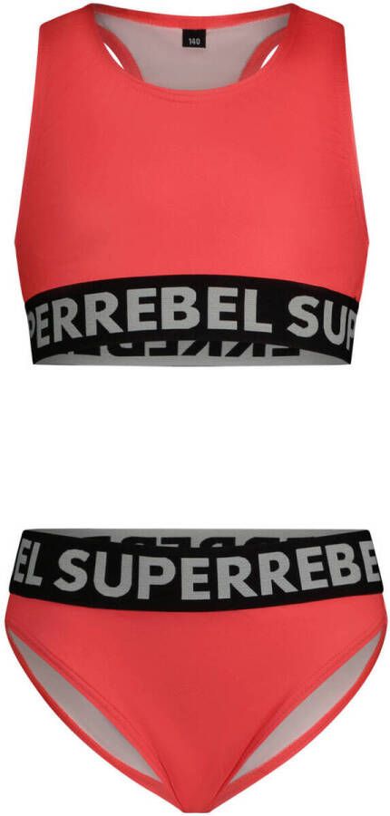 SuperRebel crop bikini Carmel rood Meisjes Gerecycled polyester Meerkleurig 140