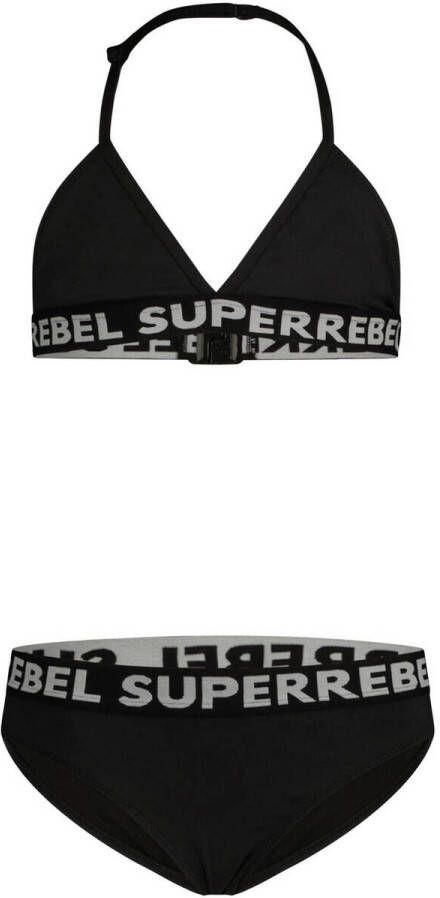 SuperRebel triangel bikini Isla zwart Meisjes Gerecycled polyester (duurzaam) 164