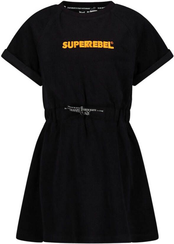 SuperRebel jurk Bondi met logo zwart