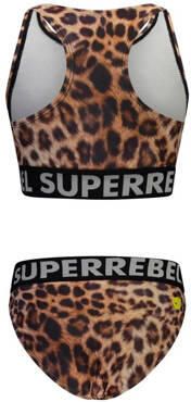 SuperRebel crop bikini Carmel bruin Meisjes Polyester Panterprint 152