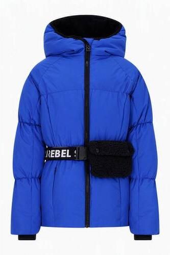 SuperRebel ski-jas kobaltblauw Skijack Meisjes Polyester Capuchon Effen
