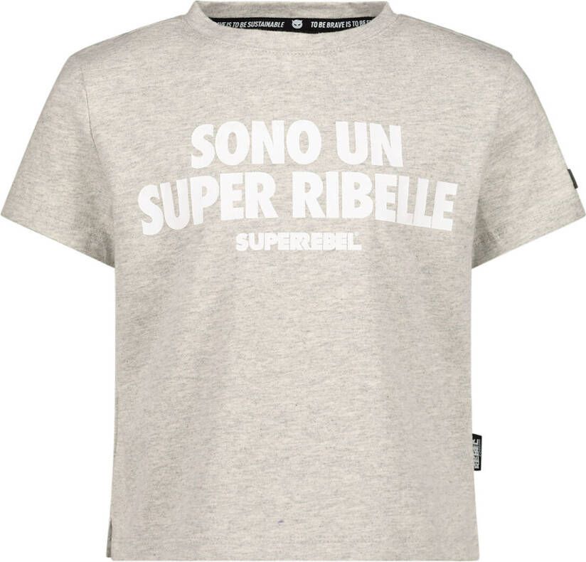 SuperRebel T-shirt van gerecycled polyester lichtgrijs Meisjes Gerecycled polyester (duurzaam) Ronde hals 116
