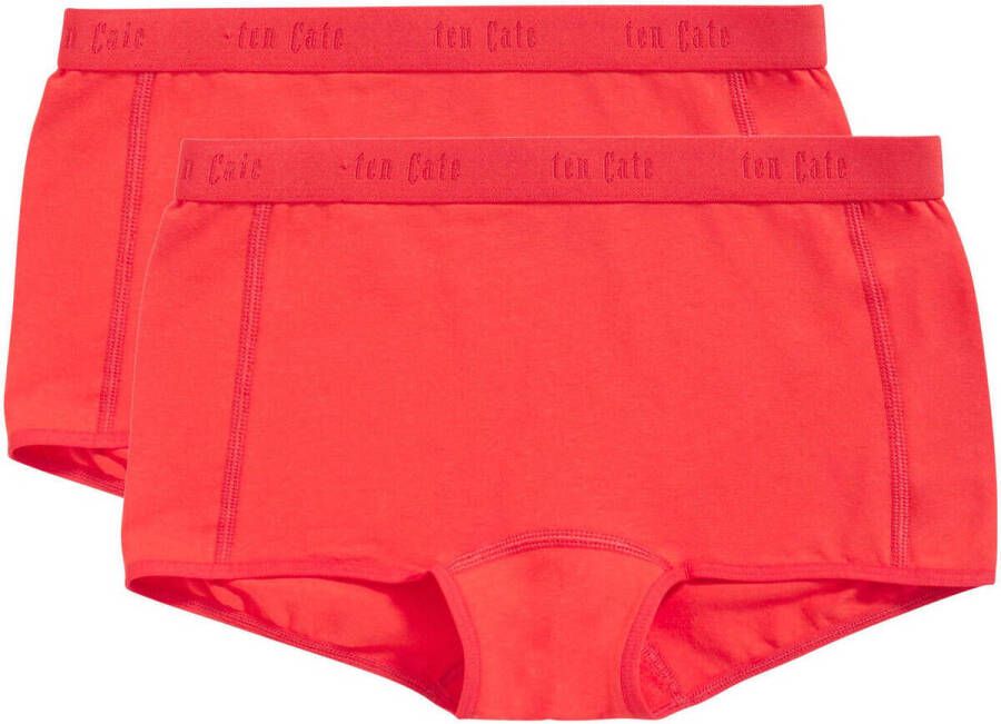 Ten Cate short set van 2 rood Meisjes Biologisch katoen Effen 170 176
