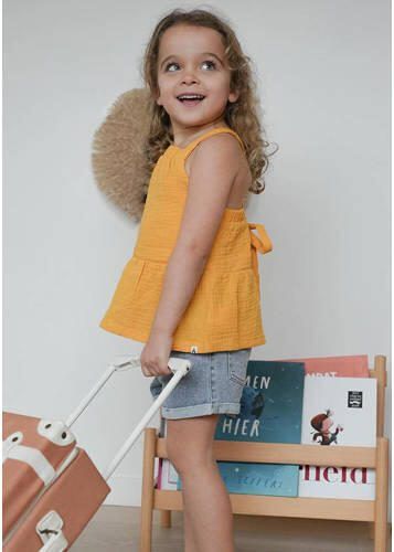 The New Chapter baby denim short Jip classic denim Korte broek Blauw Stretchdenim 110