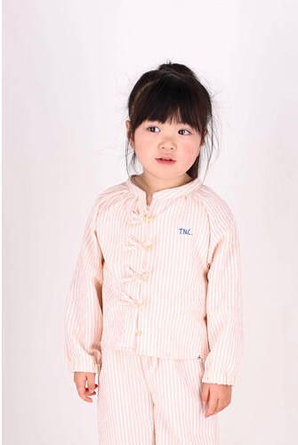The New Chapter gestreepte blouse roze Meisjes Stretchkatoen Ronde hals maat 122-128