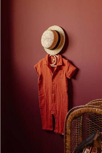 The New Chapter jumpsuit van katoen terra Oranje Effen 104 - Foto 3