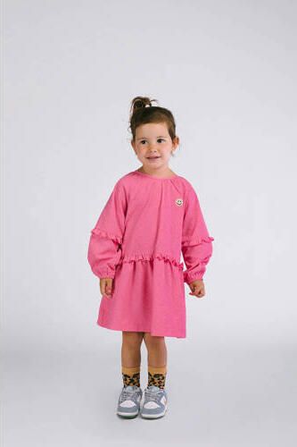 The New Chapter korte jurk roze Meisjes Polyester Ronde hals Effen maat 74-80
