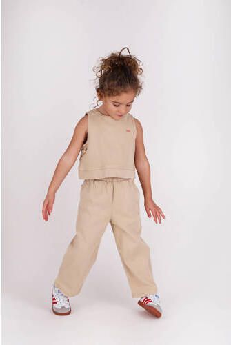 The New Chapter regular waist casual broek zand Beige Stretchkatoen