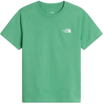 The North Face T-shirt groen Katoen Ronde hals Logo