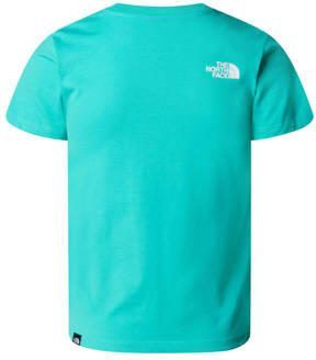 The North Face T-shirt Simple Dome aqua Blauw Katoen Ronde hals 176 188