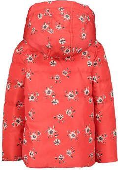 Tom Tailor baby gebloemde gewatteerde winterjas koraaloranje wit zwart Meisjes Polyester Capuchon 86