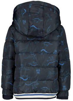 Tom Tailor baby gewatteerde winterjas met all over print donkerblauw Jongens Polyester Capuchon 80 - Foto 2