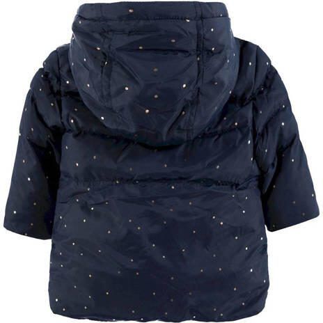 Tom Tailor baby gewatteerde winterjas met all over print donkerblauw Meisjes Polyester Capuchon 68 - Foto 2