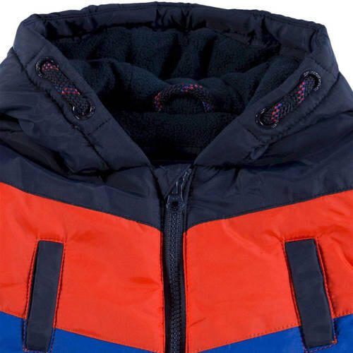 Tom Tailor baby gewatteerde winterjas donkerblauw rood blauw Oranje Jongens Polyester Capuchon 86 - Foto 2