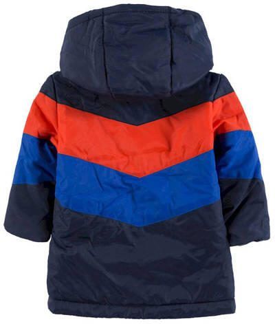 Tom Tailor baby gewatteerde winterjas donkerblauw rood blauw Oranje Jongens Polyester Capuchon 86 - Foto 3