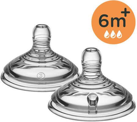 Tommee Tippee Closer to Nature 6 mnd+ speen (set van 2) Transparant