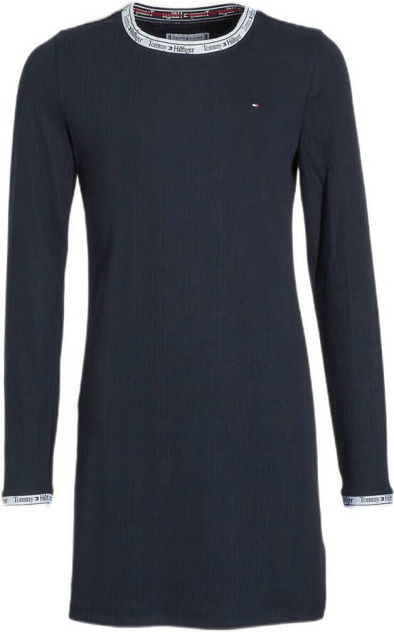 Tommy Hilfiger jurk van gerecycled polyester donkerblauw