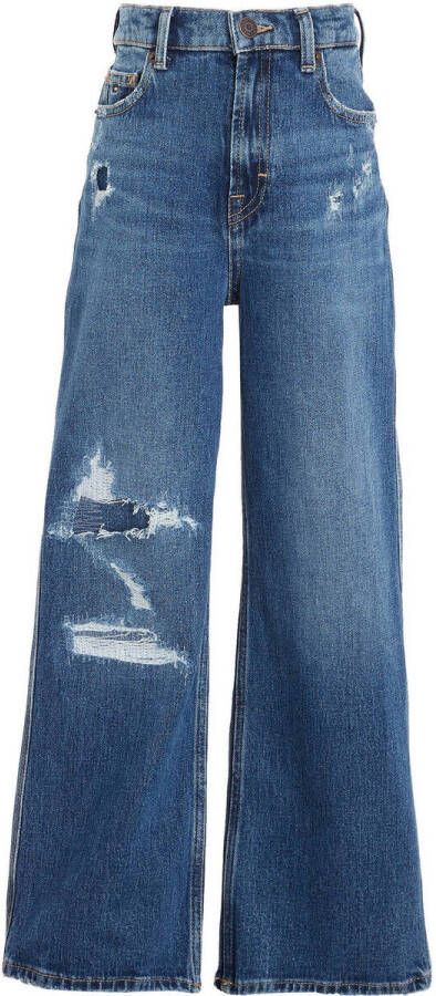 Tommy Hilfiger high waist wide leg jeans MABEL HEMP hempmedium Blauw Meisjes Stretchdenim 128
