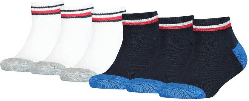 Tommy Hilfiger sneakersokken met streep set van 6 multi Katoen 23-26