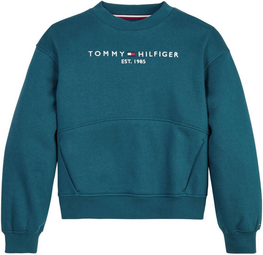 Tommy Hilfiger sweater met logo blauw Logo 116 | Sweater van