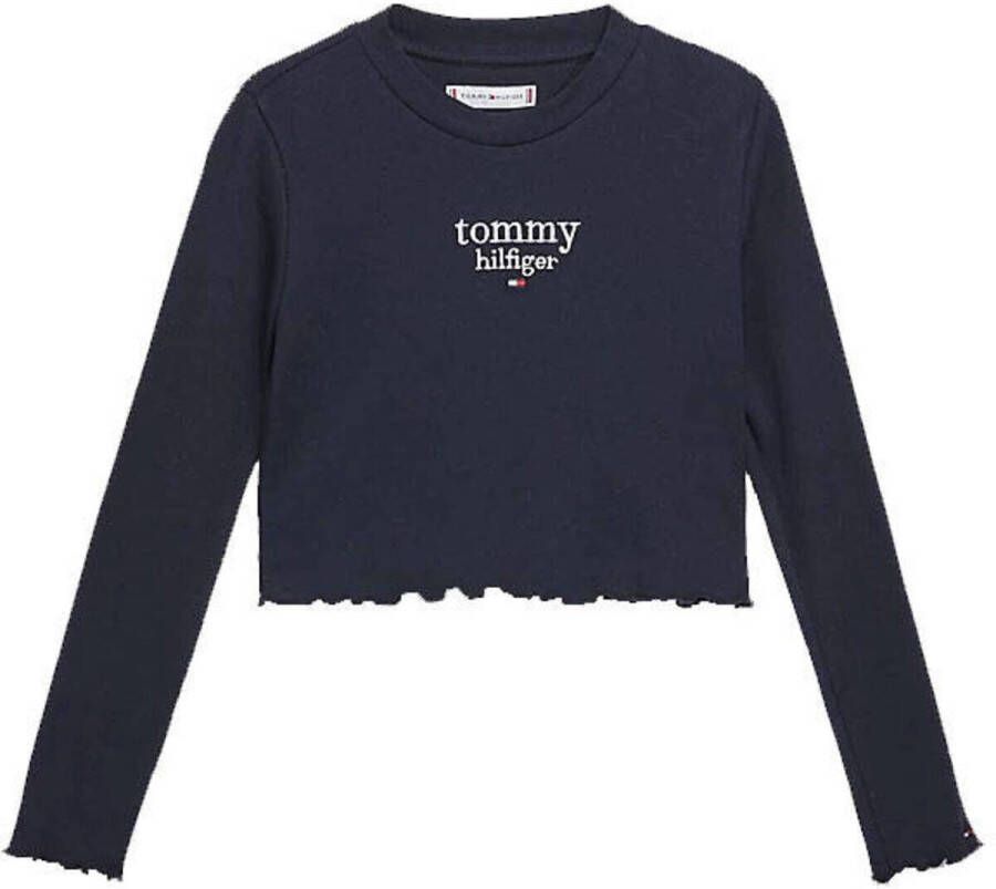 Tommy Hilfiger Teens Kort shirt met lange mouwen en labelstitching model 'GRAPHIC'