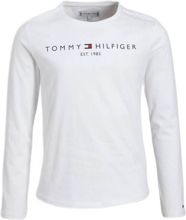 Tommy Hilfiger longsleeve van biologisch katoen wit Meisjes Katoen (biologisch) Ronde hals 128 - Foto 3