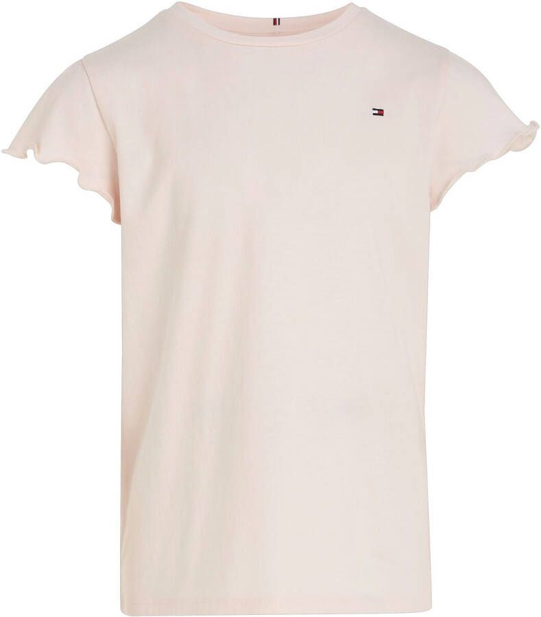 Tommy Hilfiger T-shirt ESSENTIAL RUFFLE SLEEVE TOP S S met korte mouwen