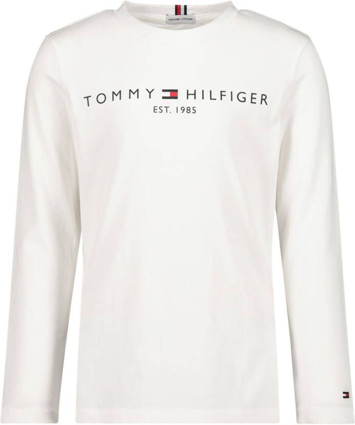 Tommy Hilfiger longsleeve van biologisch katoen wit Ecru Katoen (biologisch) Ronde hals 110