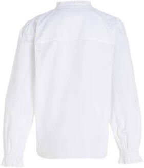Tommy Hilfiger blouse RUFFLE wit Meisjes Katoen Button down Effen 140