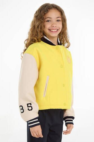 Tommy Hilfiger bomberjack zomer VARSITY geel ecru Jas Polyester Opstaande kraag 128
