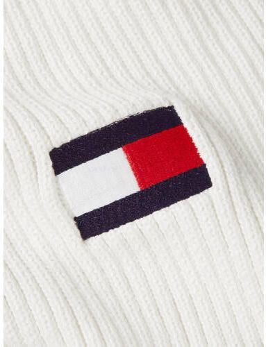 Tommy Hilfiger gebreide sjaal met vlaglogo wit Acryl Logo - Foto 2