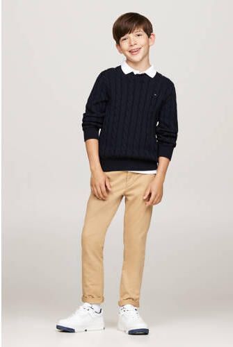 Tommy Hilfiger gebreide trui blauw Jongens Katoen Ronde hals Effen 176 - Foto 2