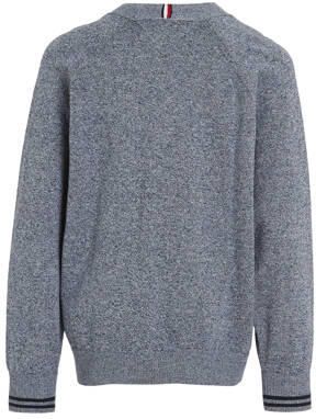 Tommy Hilfiger gemêleerde sweater grijs Jongens Katoen Ronde hals Melée 140