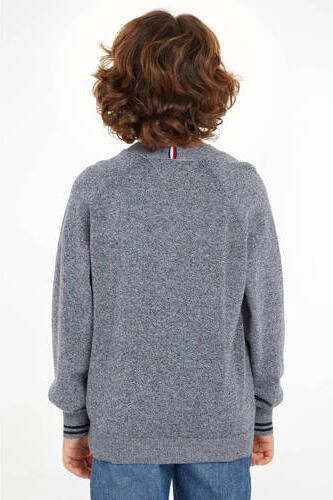 Tommy Hilfiger gemêleerde sweater grijs Jongens Katoen Ronde hals Melée 140 - Foto 3