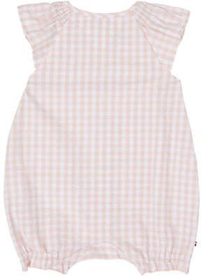 Tommy Hilfiger geruite playsuit beige wit Meisjes Katoen Ronde hals Ruit 56