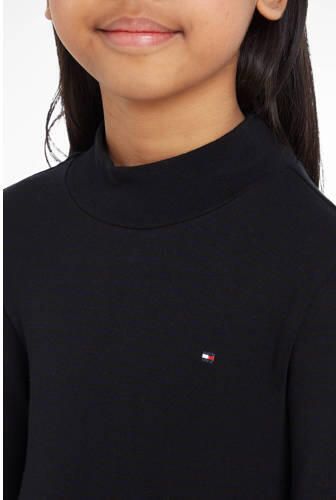 Tommy Hilfiger gestreepte longsleeve zwart Meisjes Viscose Opstaande kraag 110 - Foto 2
