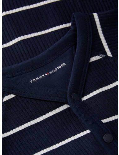 Tommy Hilfiger gestreepte onesie donkerblauw wit Stretchkatoen Ronde hals - Foto 2