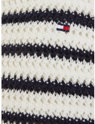 Tommy Hilfiger gestreepte singlet donkerblauw ecru T-shirt Meisjes Katoen Ronde hals 140 - Foto 2