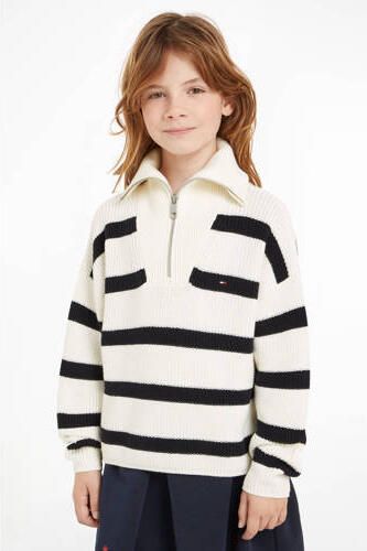 Tommy Hilfiger Schipperstrui STRIPE HALF ZIP SWEATER Kinderen tot 16 jaar met logo-opdruk - Foto 3
