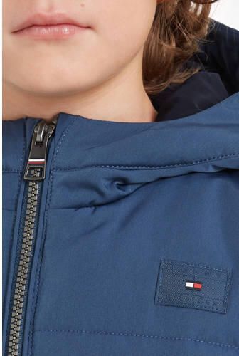 Tommy Hilfiger gewatteerde winterjas blauw Jongens Polyester Capuchon Effen 122 - Foto 3