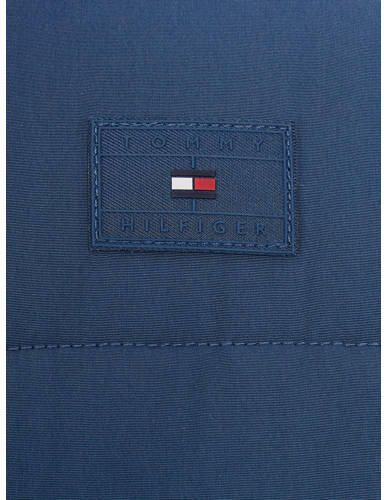 Tommy Hilfiger gewatteerde winterjas blauw Jongens Polyester Capuchon Effen 122