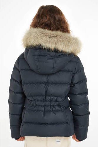 Tommy Hilfiger gewatteerde winterjas ESSENTIAL DOWN van gerecycled polyester donkerblauw Meisjes Gerecycled polyester (duurzaam) Capuchon 116 - Foto 4