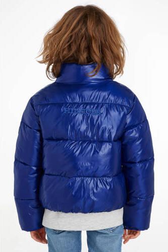 Tommy Hilfiger gewatteerde winterjas GLOSSY blauw Meisjes Polyamide Opstaande kraag 122 - Foto 4