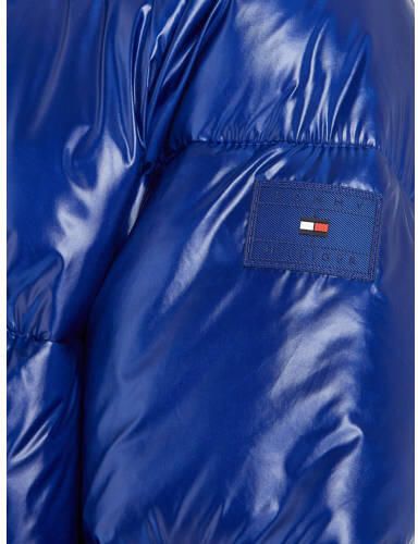 Tommy Hilfiger gewatteerde winterjas GLOSSY blauw Meisjes Polyamide Opstaande kraag 122 - Foto 3