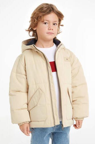 Tommy Hilfiger gewatteerde winterjas ivoor Wit Jongens Polyester Capuchon 116 - Foto 2