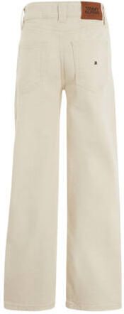 Tommy Hilfiger high waist wide leg jeans ecru Meisjes Katoen Effen 140 - Foto 3