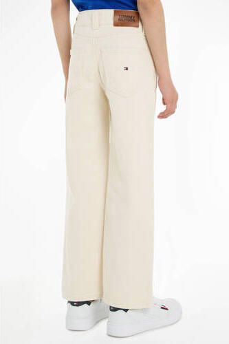 Tommy Hilfiger high waist wide leg jeans ecru Meisjes Katoen Effen 140 - Foto 2