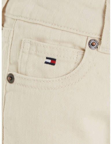 Tommy Hilfiger high waist wide leg jeans ecru Meisjes Katoen Effen 140